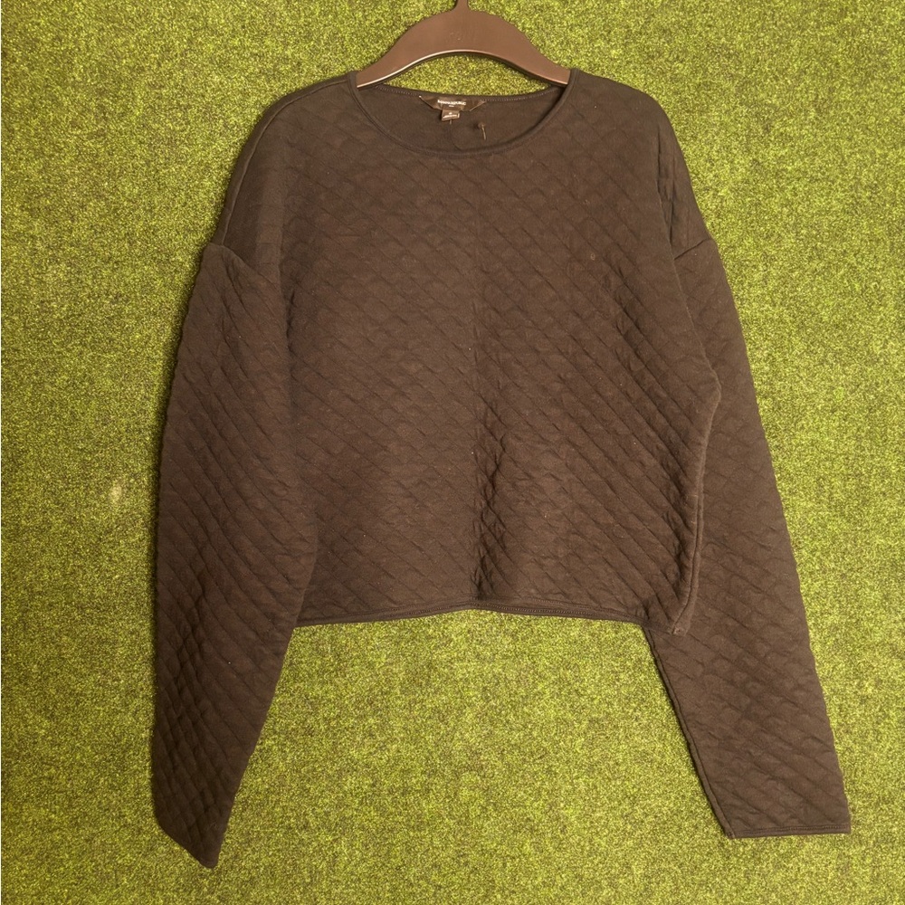 Banana Republic Quilted Black Sweatshirt